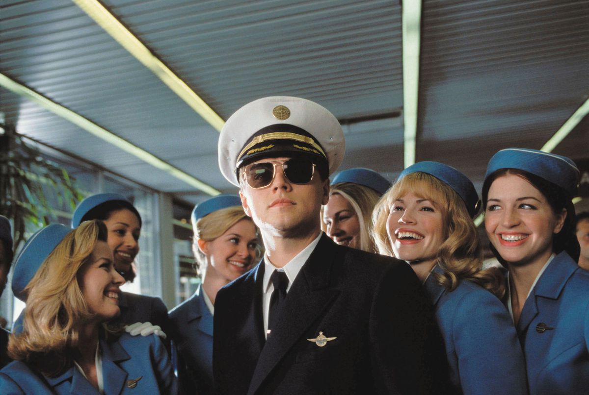 Leonardo DiCaprio as con-man Frank Abagnale Jr. in Catch Me If You Can.