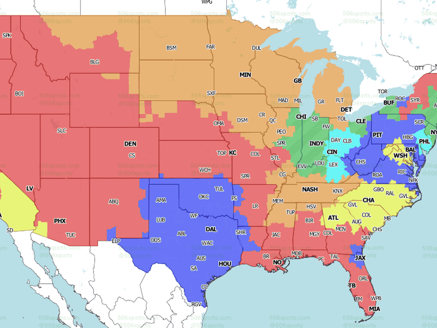 NFL Week 3 National TV Maps: Which games will you get on Sunday? -  Baltimore Beatdown