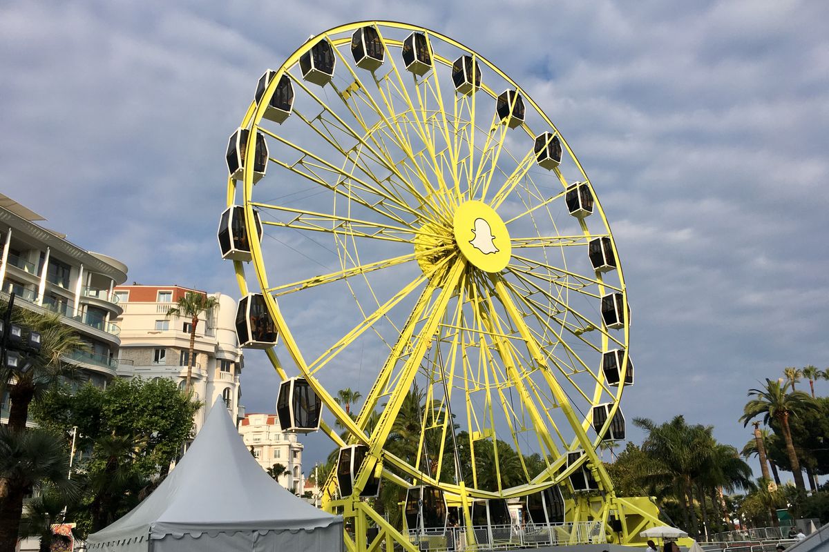 A Snapchat Ferris wheel from Cannes, France.