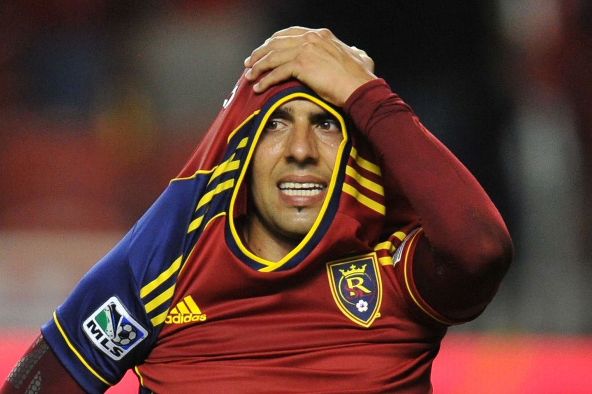  Javier Morales of Real Salt Lake reacts to their 1-0 loss against DC United at Rio Tinto Stadium