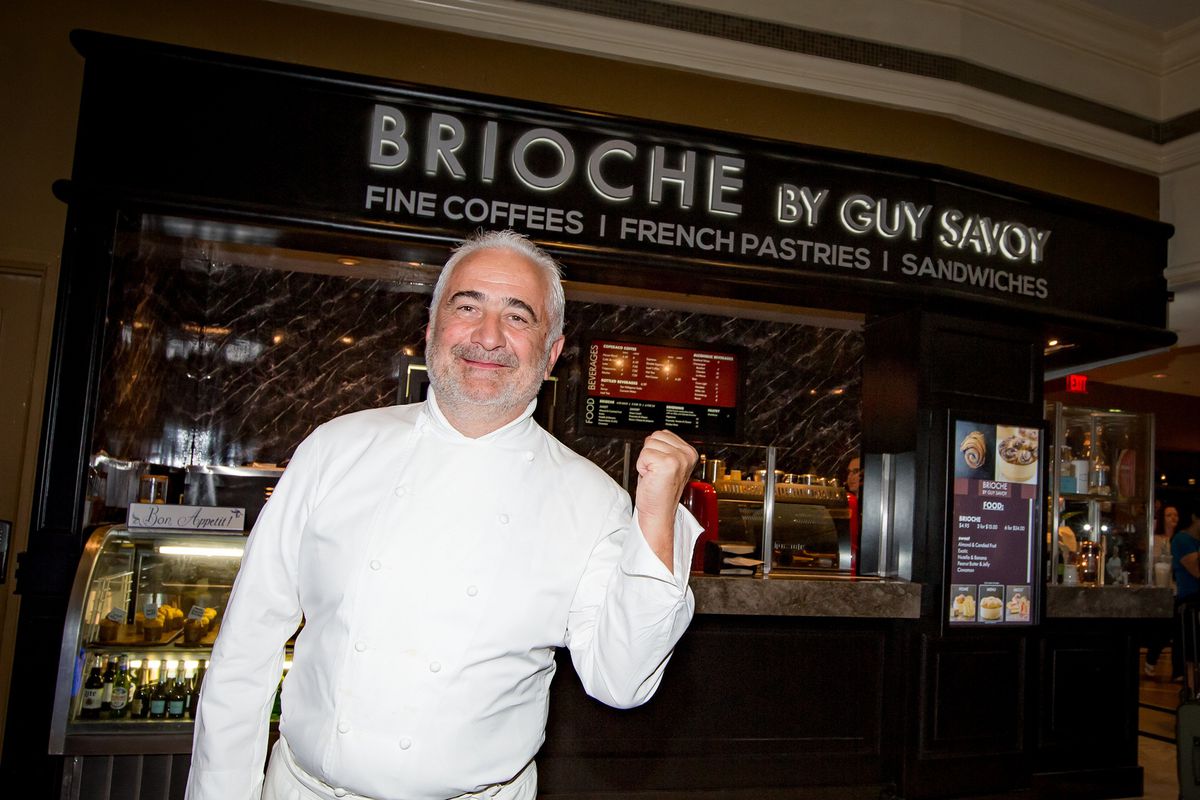 World renowned chef Guy Savoy standing outside his quick-service concept Brioche by Guy Savoy at Caesars Palace.