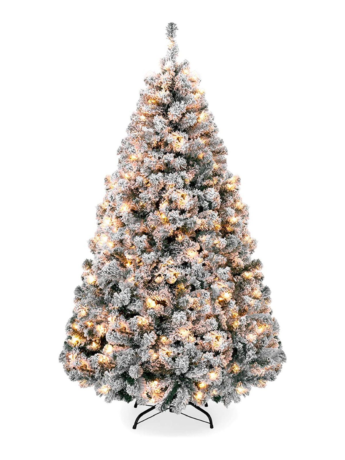 Frosted pre-lit Best Choice Products artificial Christmas tree
