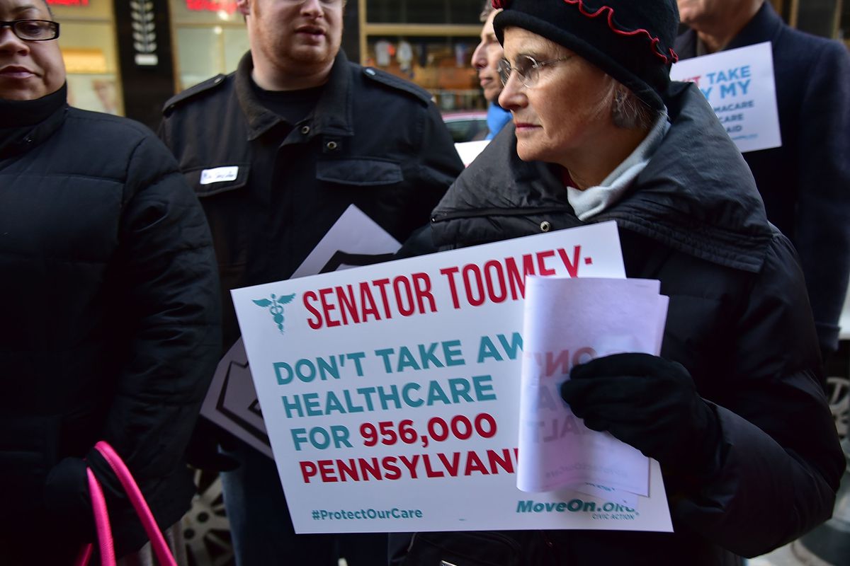 Constituents Rally Outside Senator Pat Toomey's Office, Demanding 'Don't Take Away My Health Care' To GOP