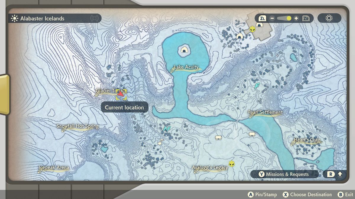 A map showing where wood spawns in the Alabaster Icelands in Pokémon Legends: Arceus