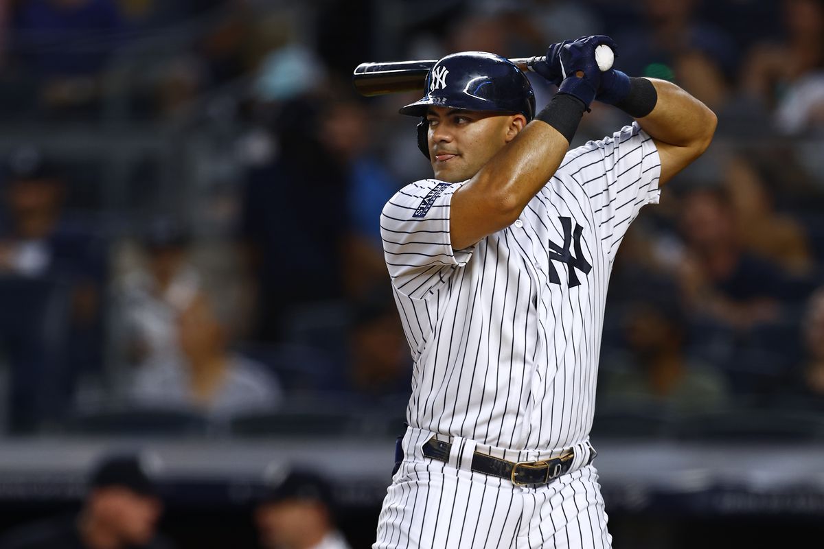 Jasson Dominguez of the New York Yankees in action against the Detroit Tigers during a game at Yankee Stadium on September 5, 2023 in New York City.