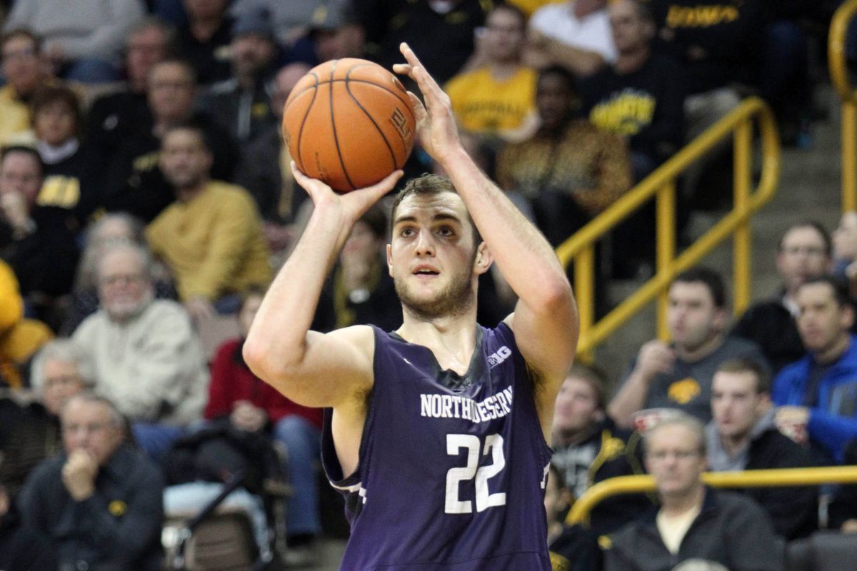 A more traditional Northwestern look, as worn by Wildcats center Alex Olah 