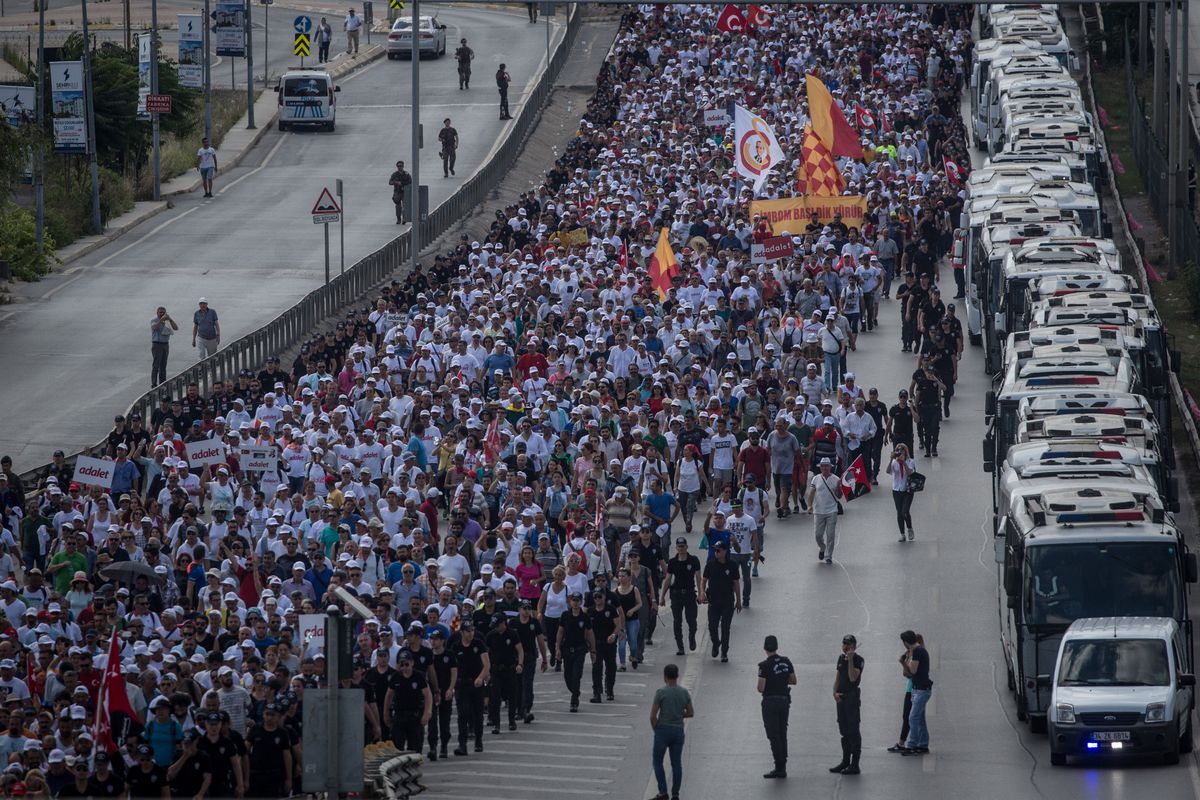 Justice March For Imprisoned Opposition Party Lawmaker Takes Place In Turkey