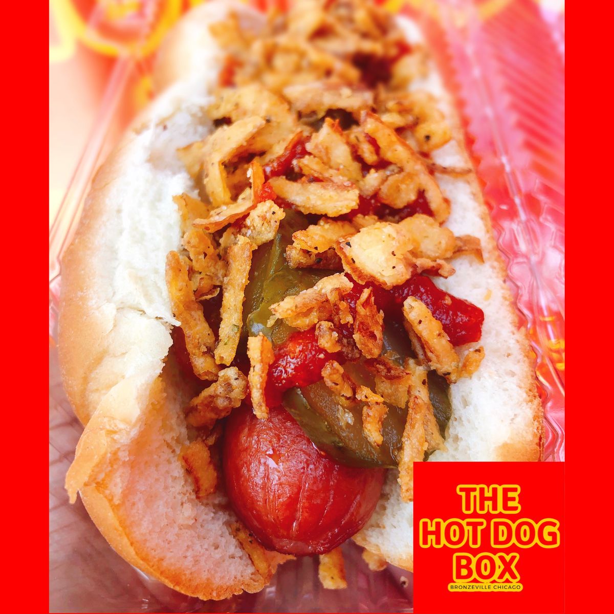 A hot dog with lots of toppings