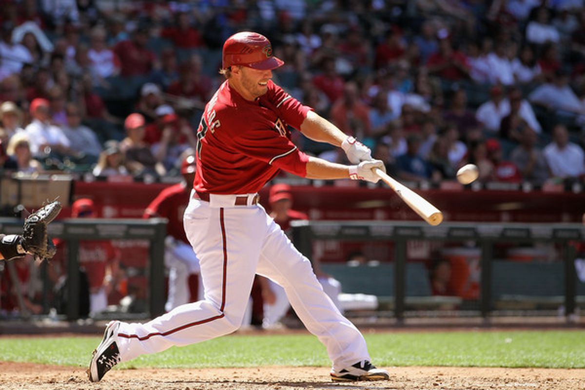 Mark Reynolds hits a three run home run, while simultaneously grimacing at the thought of what lame pun I'll use to start off this recap.  (Photo by Christian Petersen/Getty Images)
