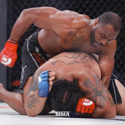 Tyrell Fortune gets Giovanni Sarran in a bad position at Bellator 201 on Friday night at Pechanga Resort & Casino in Temecula, Calif.