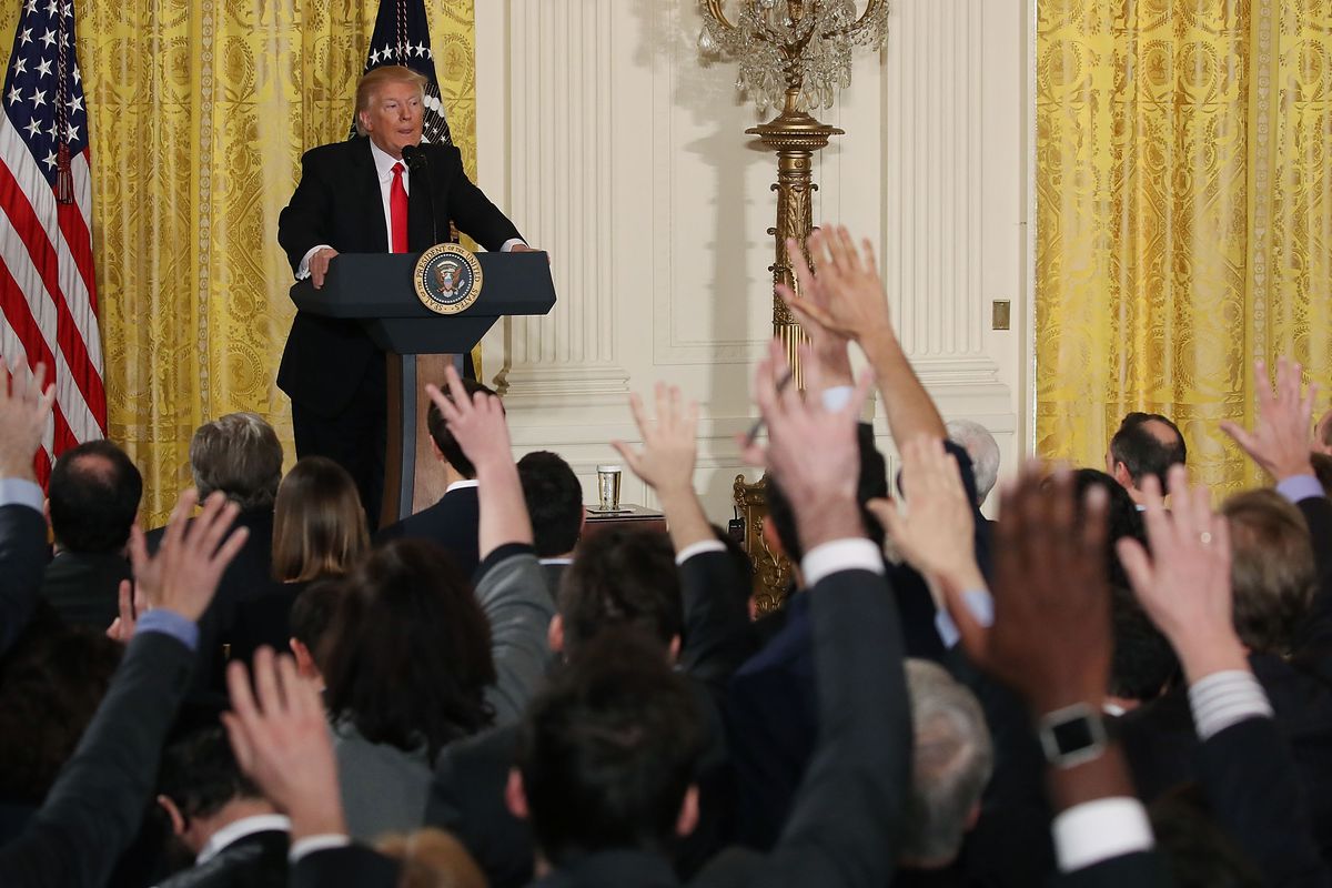 Trump at his February 16 press conference
