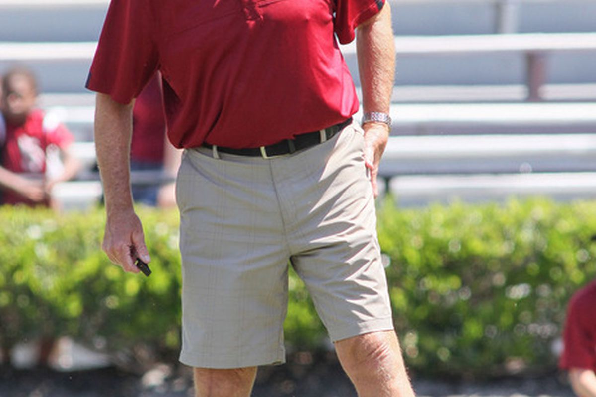 Steve Spurrier is about as slick as a pair of knee high shorts.