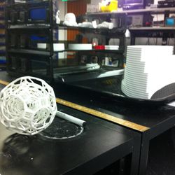 A few items created by the 3-D printer are on display at the University of Utah Marriott Library.
