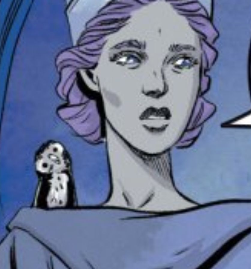 Athena’s owl cocks its head ADORABLY in Wonder Woman: Warbringer, DC Comics (2020). 