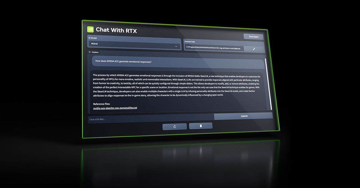 Nvidia의 Chat with RTX는 컴퓨터에서 로컬로 실행되는 유망한 AI 기반 채팅 프로그램입니다.