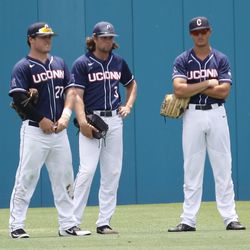 The UConn Huskies take on the LIU Brooklyn Blackbirds in the third game of the Conway Regional during the 2018 NCAA Baseball Tournament at Springs Brook Stadium in Conway, SC on June 2, 2018.