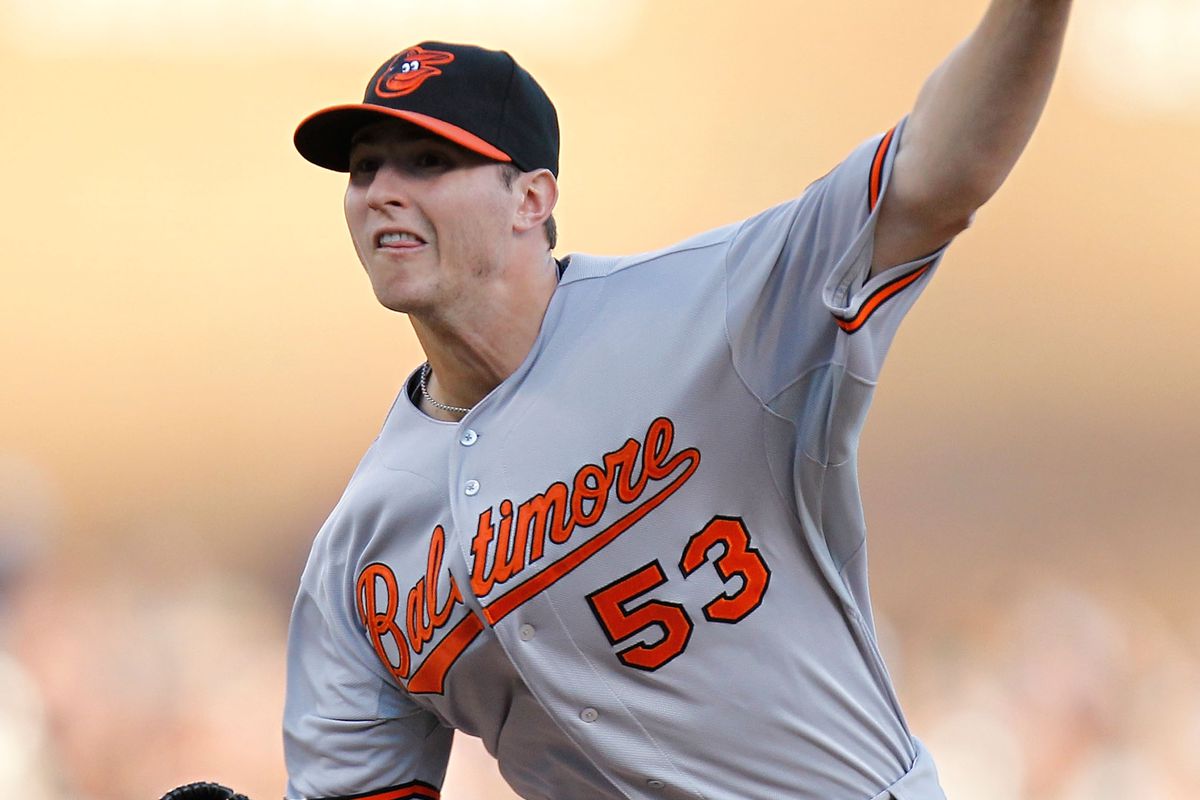 Zach Britton tossed one of his best starts this season.  (Photo by Gregory Shamus/Getty Images)