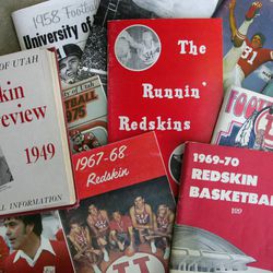 Various football and basketball media guides featuring the "Running Redskins"   Sept. 2, 2004. 