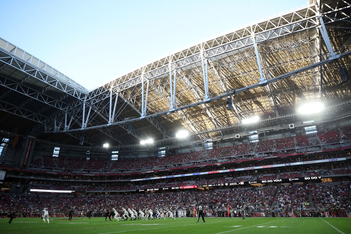 A general view during the game between the New Orleans Saints and the Arizona Cardinals at State Farm Stadium on October 20, 2022 in Glendale, Arizona.