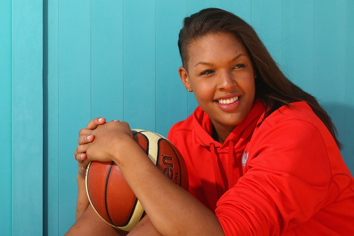 Country over WNBA career is the 2012 choice for the Tulsa Shock's Liz Cambage.  (Photo by Quinn Rooney/Getty Images)