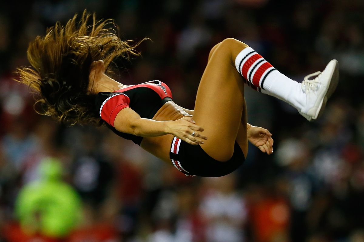 Jesse was flipping like this Falcons' cheerleader after going 10-3 last week.