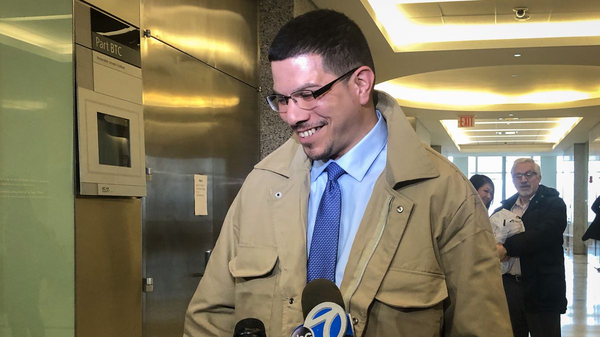 Bladimil Arroyo on the day in February 2019 that a Brooklyn judge overturned his conviction for a 2001 murder.