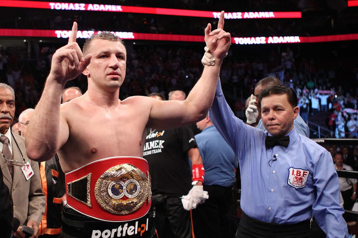 Tomasz Adamek won't be facing James Toney on September 8, which is good news for boxing fans who care about seeing fights that aren't terrible. (Photo by Ed Mulholland-US PRESSWIRE)