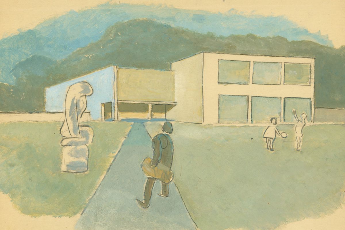 One of Kahn's sketches for Jersey Homesteads. Image courtesy of the Louis I. Kahn Collection, The University of Pennsylvania and the Pennsylvania Historical and Museum Commission.