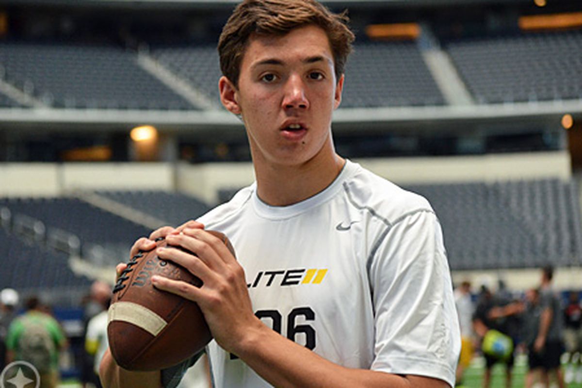 John Kolar of Norman North competes in the 2014 Elite 11 Passing Camp
