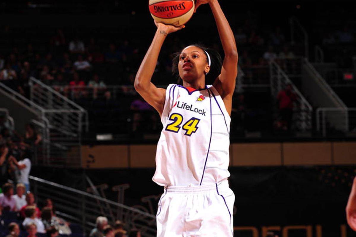 DeWanna Bonner put up career high 24 points and a career high 12 rebounds but couldn't lead the Mercury past 24 turnovers. Photo via Getty Images