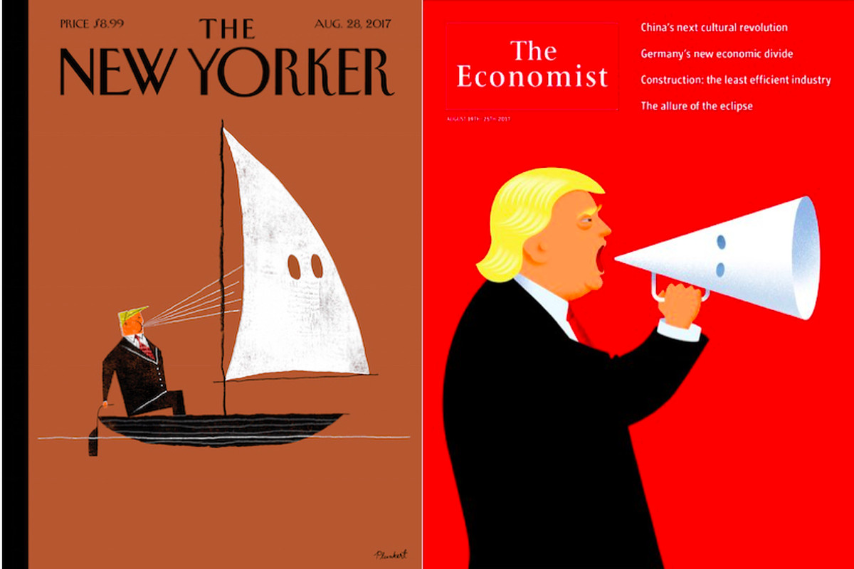 The New Yorker and Economist covers on Trump	
