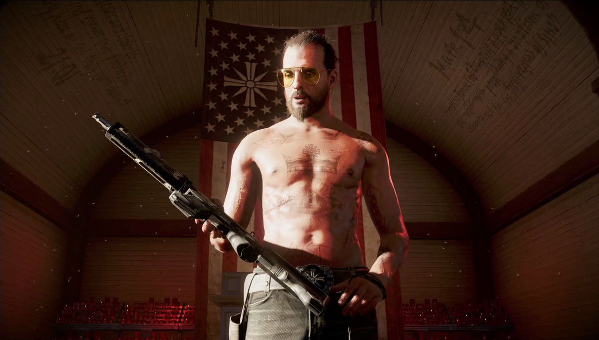 Far Cry 5 - Daniel Seed holding gun