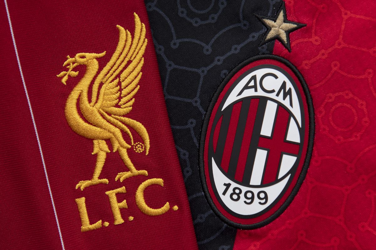 The Liverpool and AC Milan Club Badges