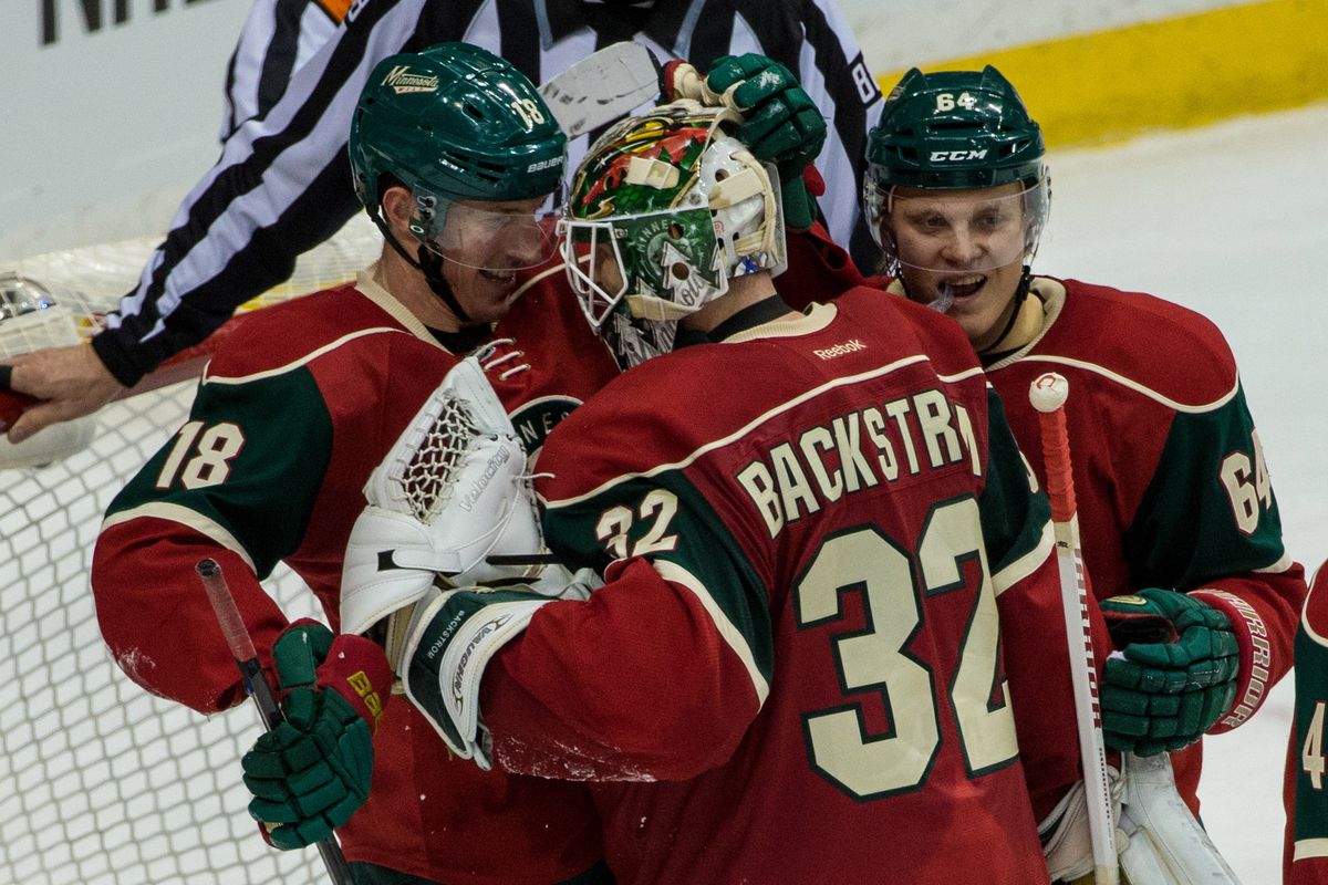 Why are these three hugging? They're all getting paychecks from the Wild this season!
