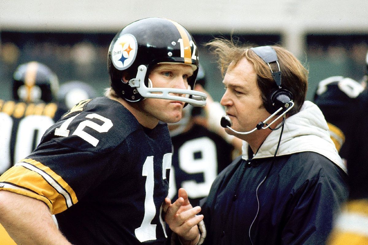 Pittsburgh Steelers Coach Chuck Noll and QB Terry Bradshaw