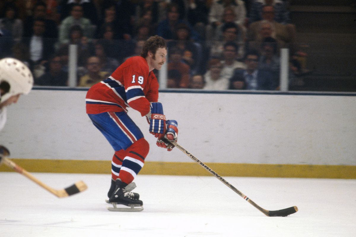 Larry Robinson of the Montreal Canadiens skates against the New York Rangers during an NHL Hockey game circa 1977 at Madison Square Garden in the Manhattan borough of New York City. Robinson’s playing career went from 1973-92.