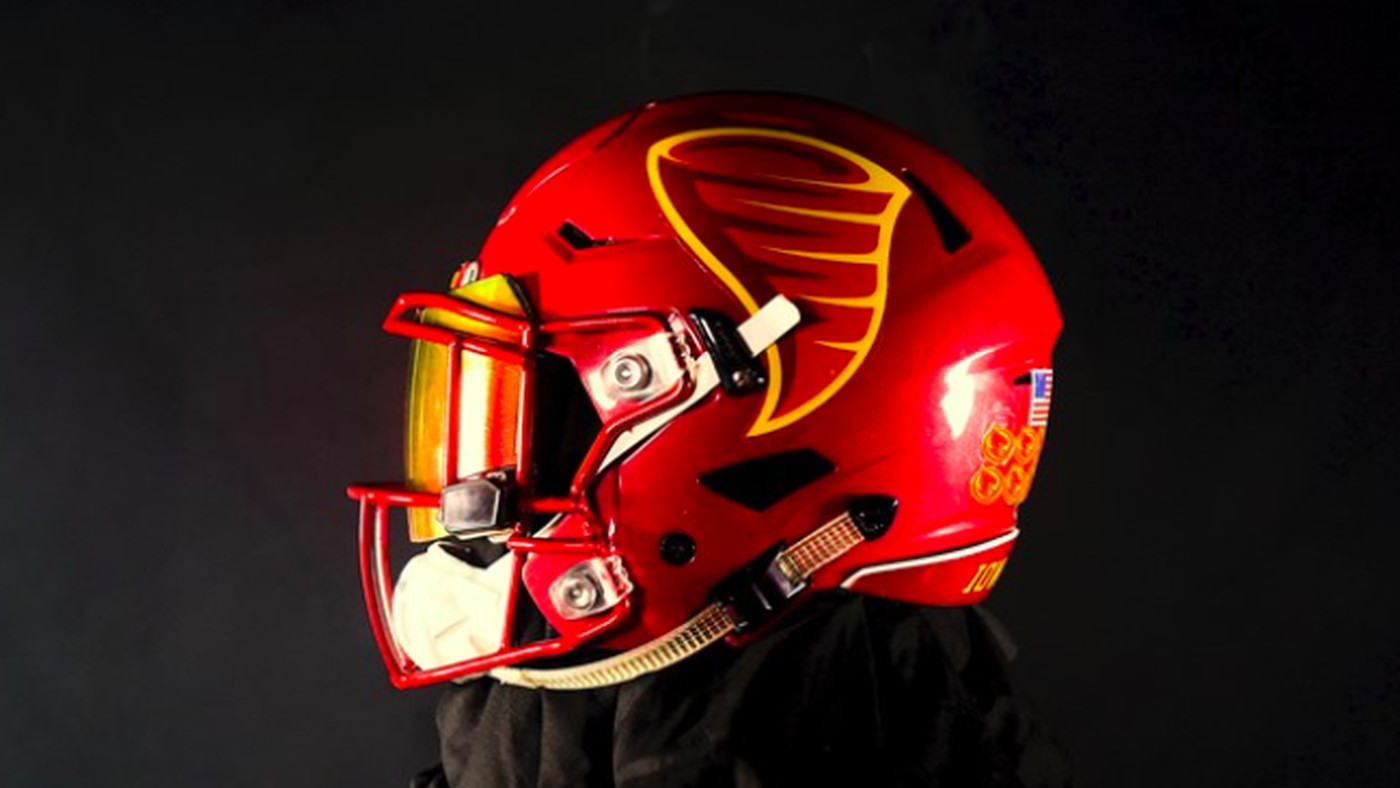 Iowa State College Football Helmet Flag 
