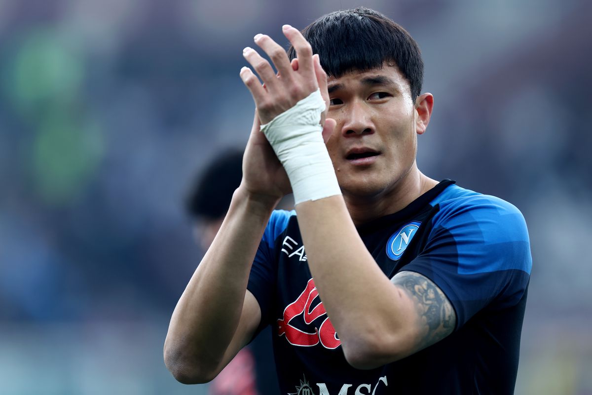Kim Min-jae of Ssc Napoli during warm up before the Serie A...