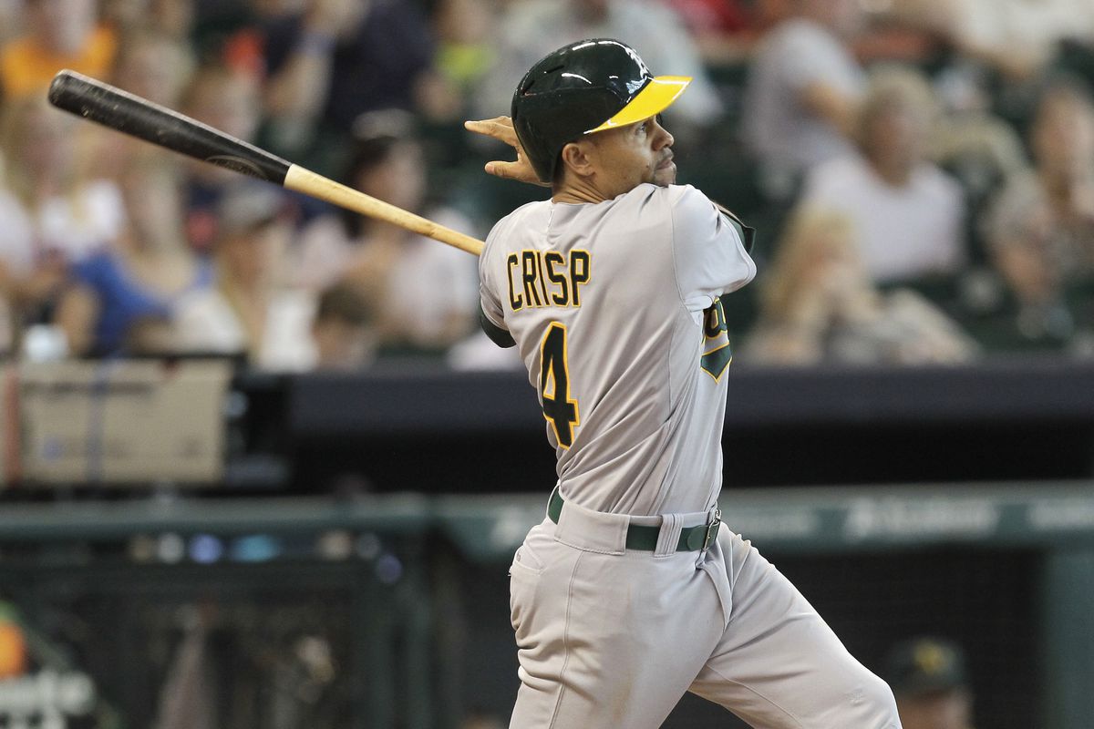 Even when Coco Crisp homers, he's still a threat to steal second base from the dugout.