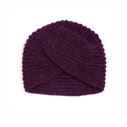Knit turban in plum, $50