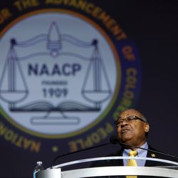 Leon W. Russell, chairman of NAACP national board of directors, speaks during the 109th NAACP Annual Convention at the Henry B. González Convention Center in San Antonio on Sunday, July 15, 2018.