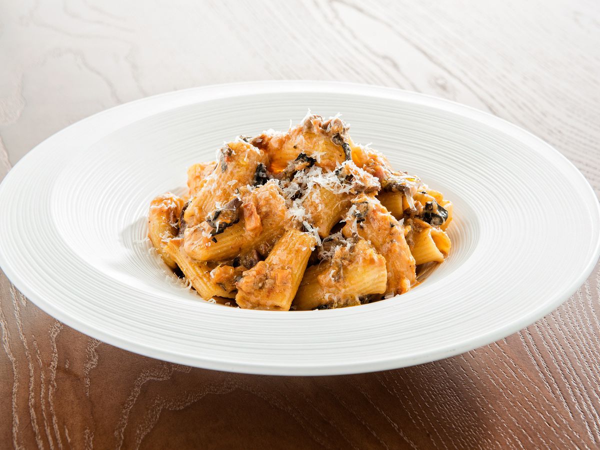 Rigatoni with vegetable Bolognese at Giada