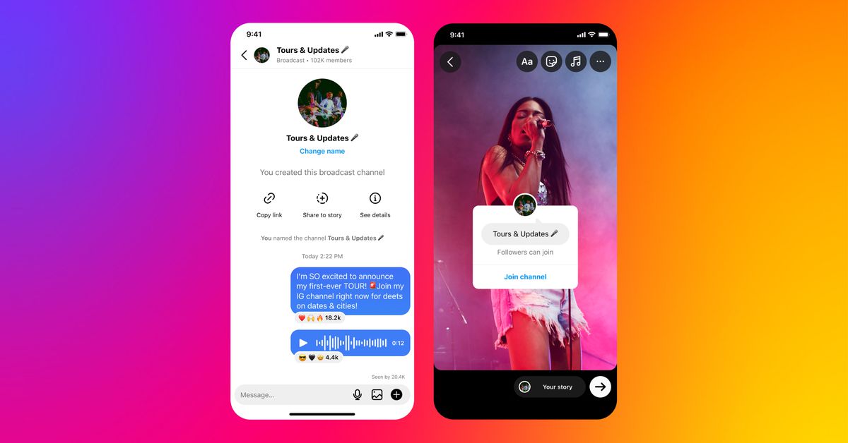 Read more about the article Meta is copying Telegram channels in Instagram – The Verge