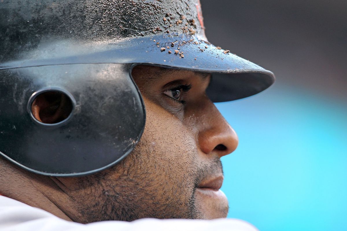 CINCINNATI, OH - JULY 30:  Pablo Sandoval #48 of the San Francisco Giants waits to bat during the game against Cincinnati Reds at Great American Ball Park on July 30, 2011 in Cincinnati, Ohio.  (Photo by Andy Lyons/Getty Images)