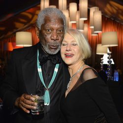 Morgan Freeman and Helen Mirren at the HBO after party. Photo: Michael Kovac/Getty Images