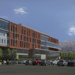 Architectural rendering of a new $54 million classroom building for Utah Valley University