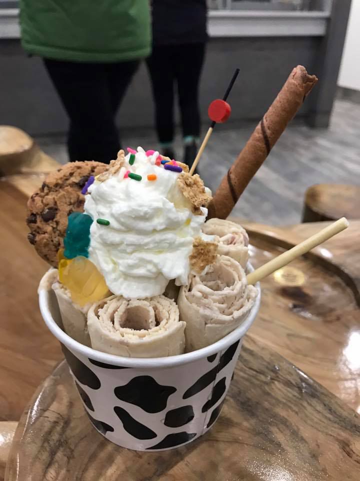 Rolled ice cream at NextDoor Cafe