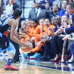 The Atlanta Dream take on the Connecticut Sun in a WNBA game at Mohegan Sun Arena in Uncasville, CT on July 17, 2018.