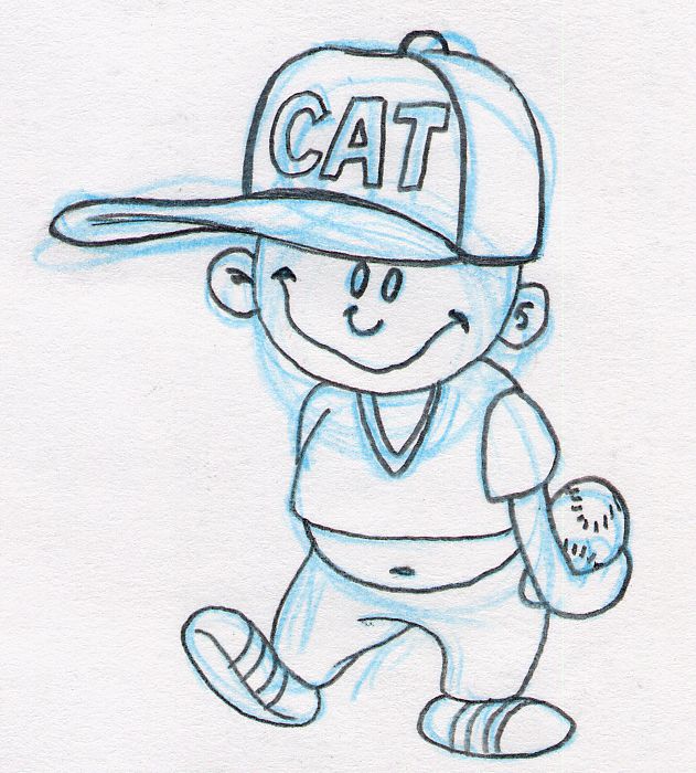 The first sketch of ‘Backyard Baseball’ character Pablo Sanchez