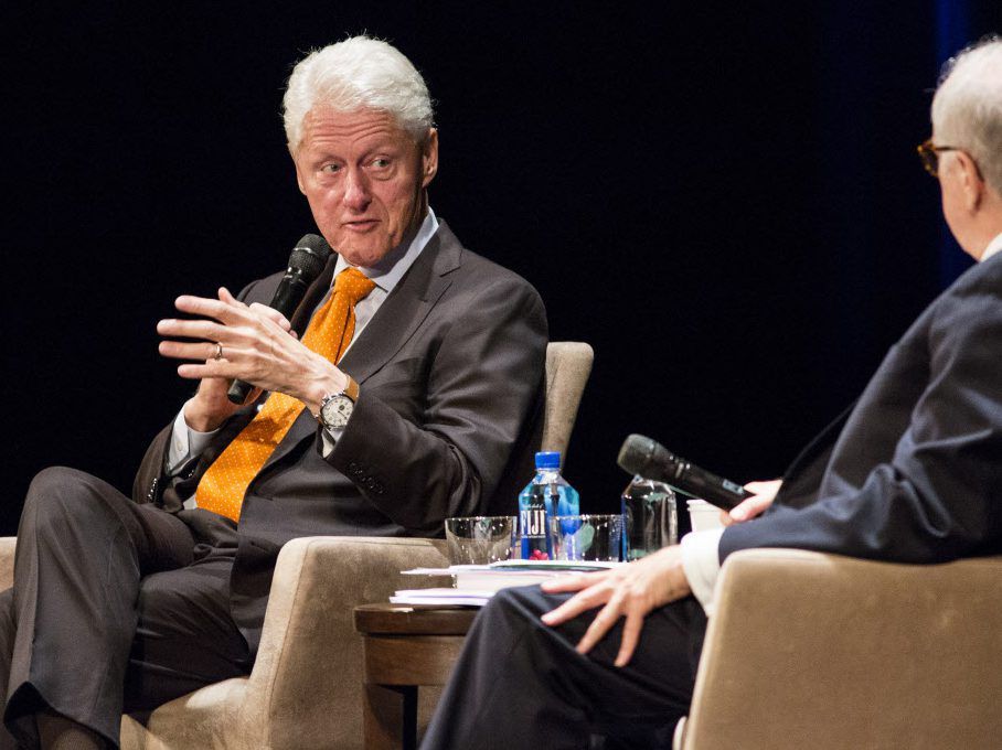 Former U.S. President Bill Clinton continues his “The President Is Missing” book tour, which he co-authored with James Patterson, and discusses his experiences in politics with lawyer/literary agent Bob Barnett at Auditorium Theatre of Roosevelt Universit